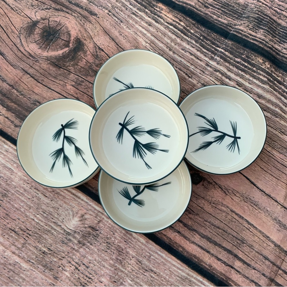 Vintage Winfield Pottery Blue Spruce Fruit Dessert Rice Sauce Bowl Mid Century